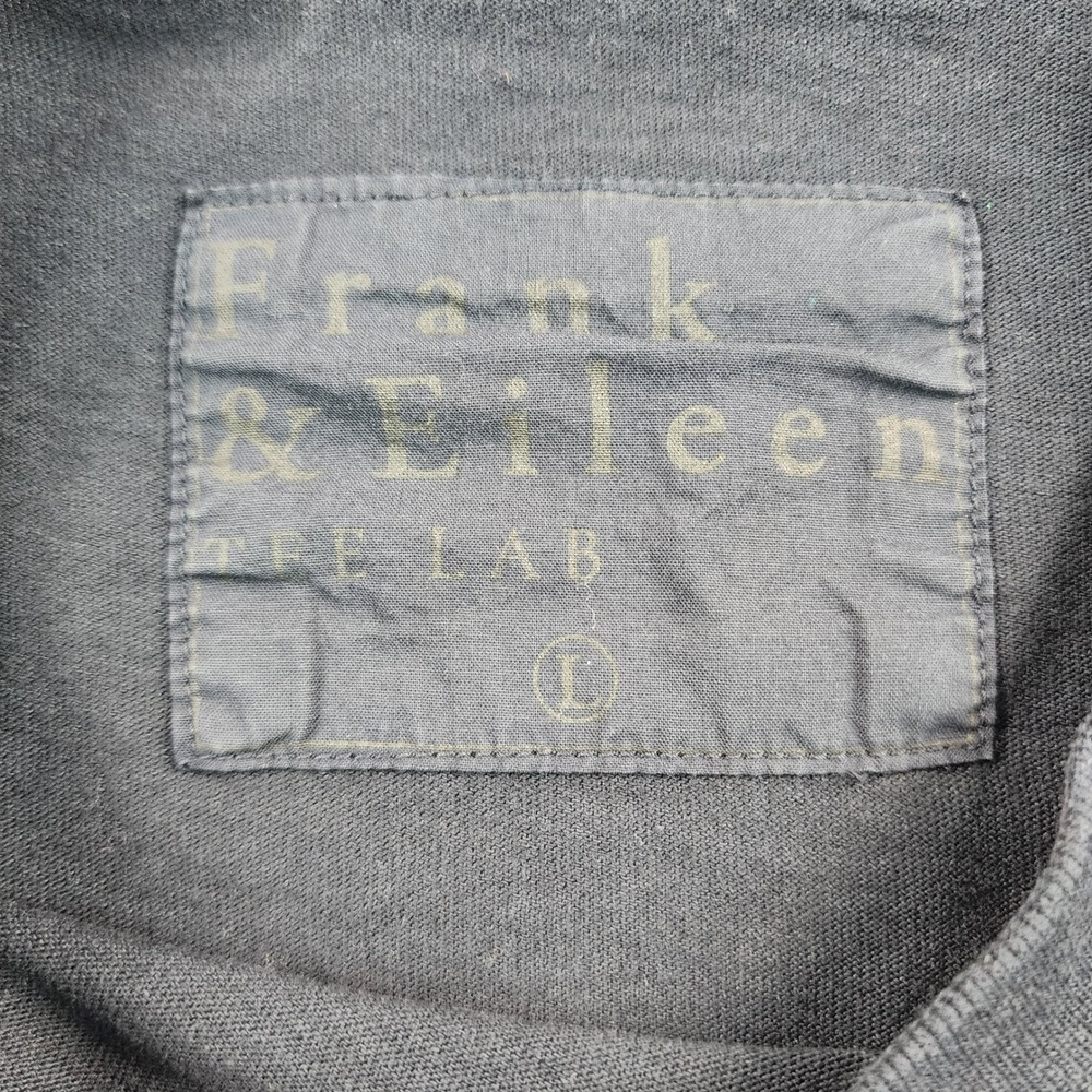 Frank & Eileen Theo Perfect Tee Women L Black Cotton Raw Hem Made USA - Picture 3 of 6